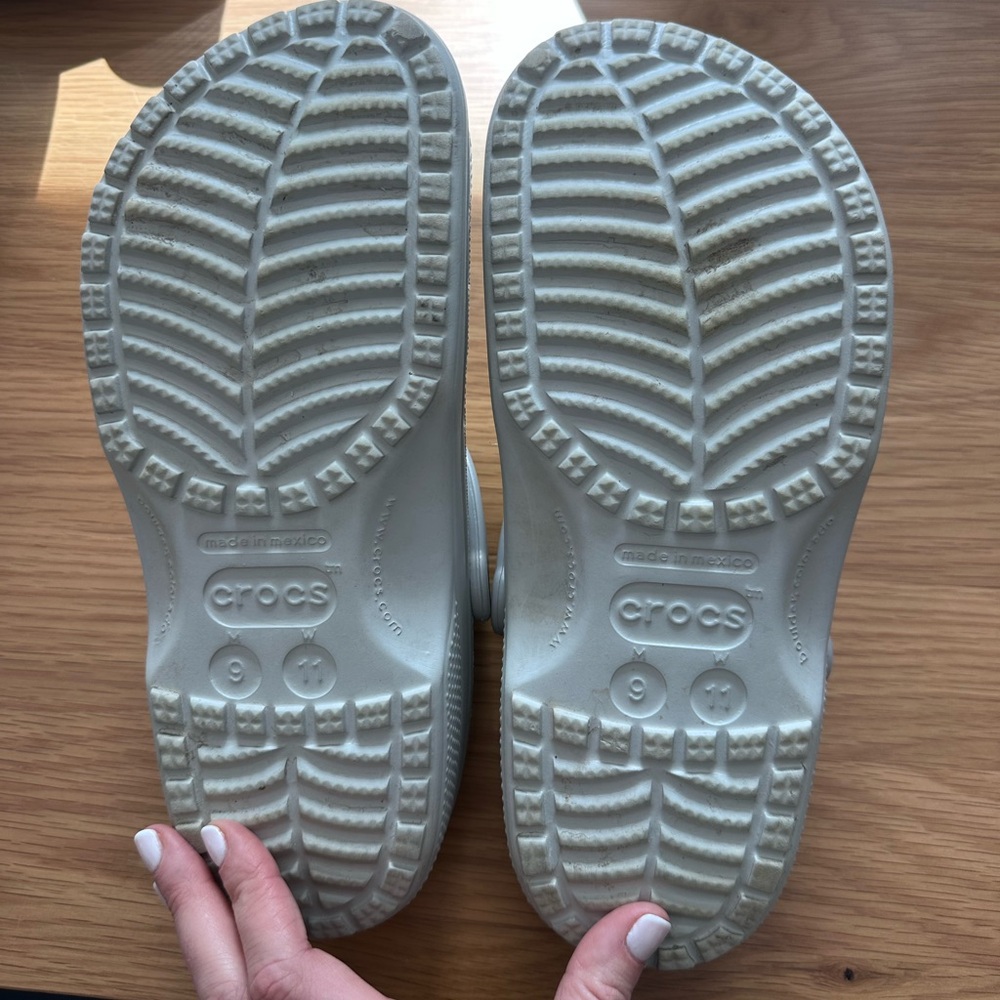 CROCS Light Gray Classic Clogs - Picture 8 of 8